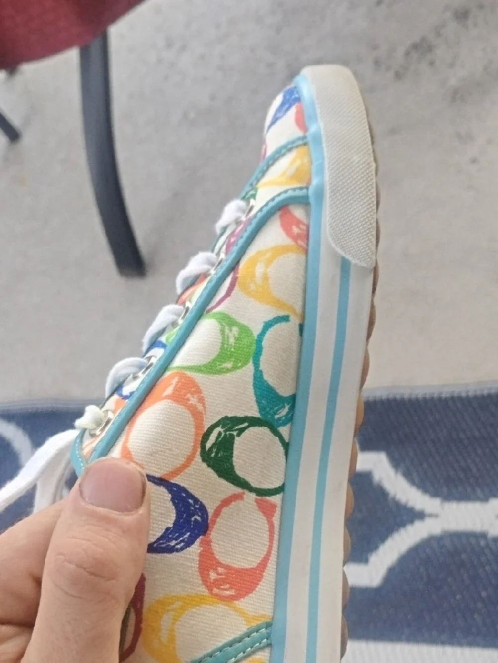 Coach Dawnell Signature Print Canvas Sneakers Size 10 - Picture 7 of 16